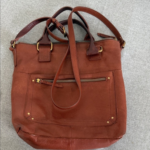 American Leather Co,Jamestown leather satchel, crossover Bag - Picture 6 of 6